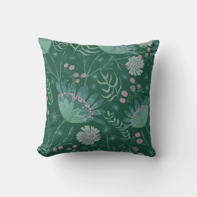 Cojín Decorativo Impresión perenne de paraíso floral (Anverso)