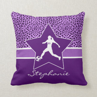 Cojín Decorativo Impresión púrpura personalizada del guepardo del