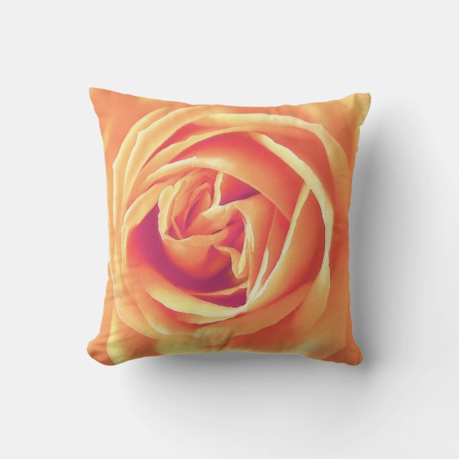 Cojín Decorativo Impresión rosa de naranja suave (Anverso)