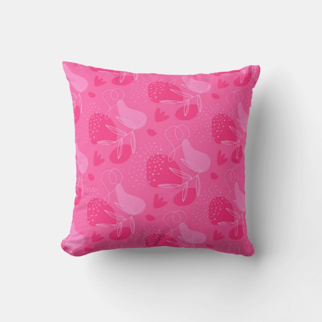 Cojín Decorativo Impresión rosa oscuro y claro (Anverso)