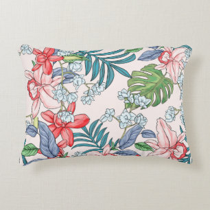 Cojín Decorativo Impresión sin foco de la selva tropical colorida