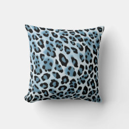 Cojín Decorativo Impresión suave de leopardo azul