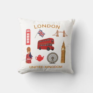 Cojín Decorativo Impresión temática de viajes de monumentos de Lond