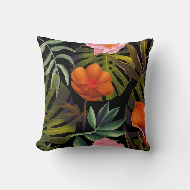 Cojín Decorativo Impresión tropical moderna (Anverso)
