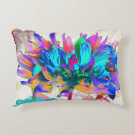 Cojín Decorativo Impresionante acuarela Cactus Arcoiris Dahlia