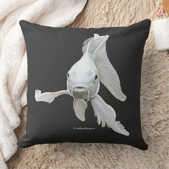 Cojín Decorativo Impresionante mariposa de platino Koi Carpa (Manta)