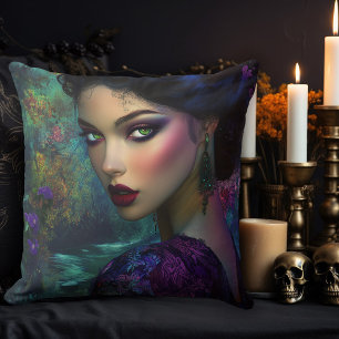 Cojín Decorativo Impresionante mujer gótica