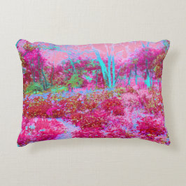 Cojín Decorativo Impresionante paisaje de jardines rojos y rosados