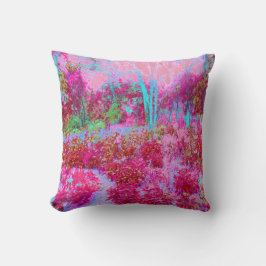 Cojín Decorativo Impresionante paisaje de jardines rojos y rosados