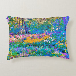 Cojín Decorativo Impresionantes flores de paisaje de jardín colorid