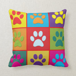 Cojín Decorativo Impresiones de la pata del perro