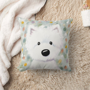Cojín Decorativo Impresiones de Westie esponjoso de KiniArt