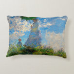 Cojín Decorativo Impresionismo de Monet Woman Parasol<br><div class="desc">Claude Monet Impresionsionism Masterpiece - Una mujer con parosol fue pintada por el impresionista francés Claude Monet en 1875. Muestra a una mujer con una sombrilla y un niño pequeño, que es Madame Monet y su hijo. Esta pintura impresionista es una de las famosas de Monet, que muestra un hermoso...</div>