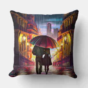 Cojín Decorativo Impresionismo Francia una pareja caminando bajo la