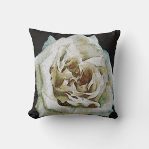 Cojín Decorativo Impresionista Rosa aislado en negro