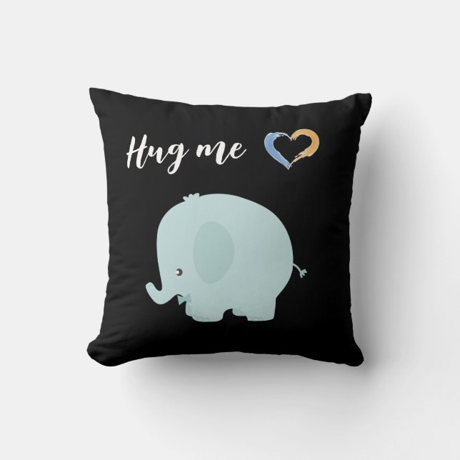 Cojín decorativo impreso de elefante lindo (Anverso)