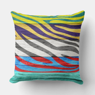 Cojín Decorativo Imprimir cebra en madera #13