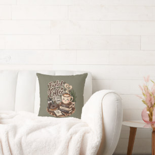 Cojín Decorativo Impulsado por Café y Buenos Sentimientos – Adorado