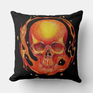 Cojín Decorativo incendio de cráneo Blaze