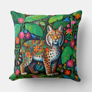 Cojín Decorativo Increíble Hada Lince Gato Montés Animal