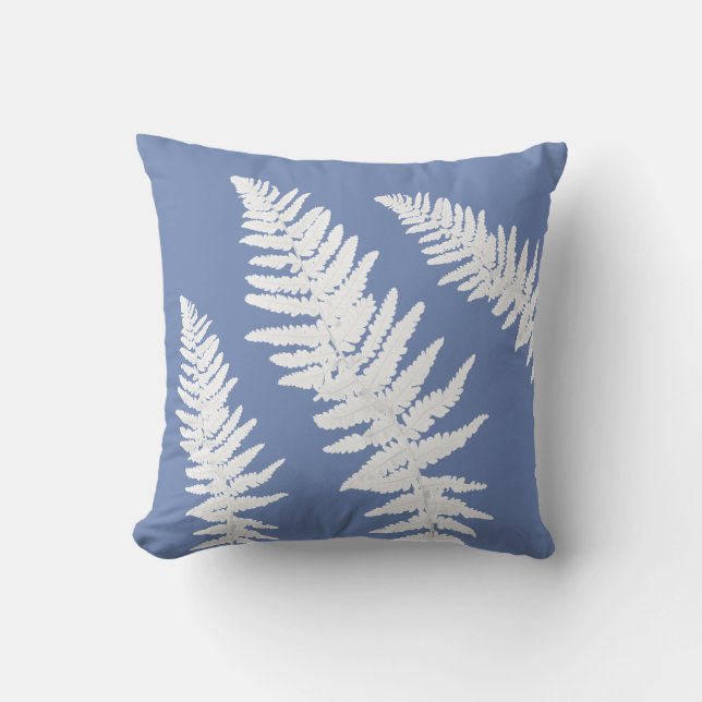 Cojín Decorativo Indigo Fern Botánico Toss Pillow (Anverso)
