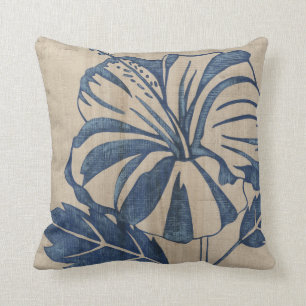 Cojín Decorativo Indigo Hibiscus