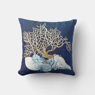 Cojín Decorativo Indigo Ocean Coral Seasheles Nautical Beach House
