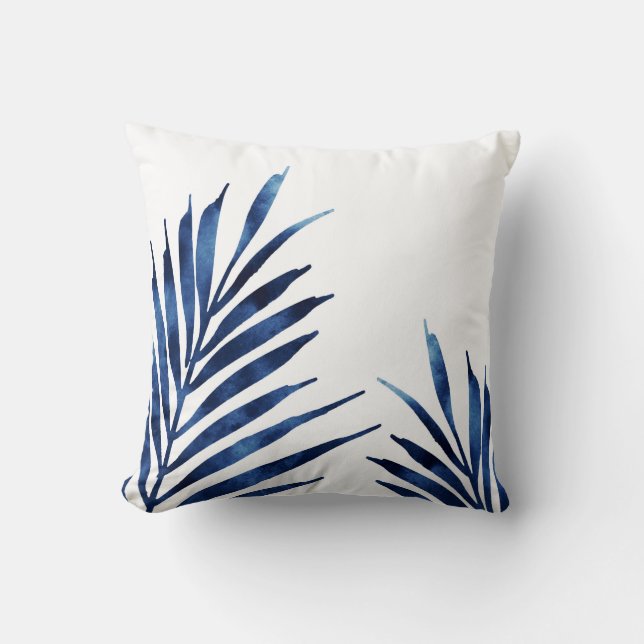 Cojín Decorativo Indigo Palm Fronds (Anverso)