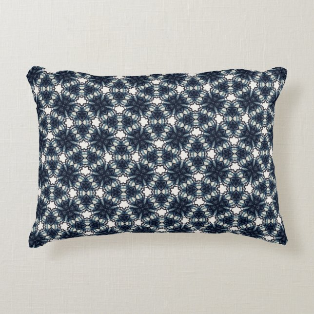 Cojín Decorativo Indigo Snowflower Lattice (Anverso)