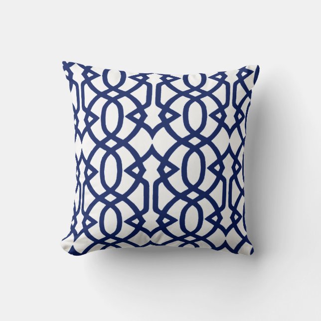 Cojín Decorativo Índigo y blanco (Anverso)