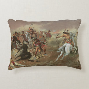 Cojín Decorativo Indios vintage, por supremacía de CM Russell