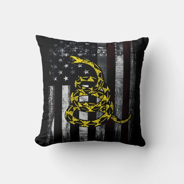 Cojín Decorativo Industrial American Flag and Snake Clock (Anverso)