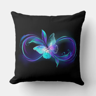 Cojín Decorativo Infinito brillante con mariposa mágica