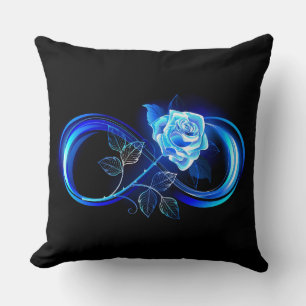 Cojín Decorativo Infinito brillante con rosa azul
