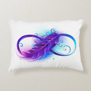 Cojín Decorativo Infinito con pluma púrpura