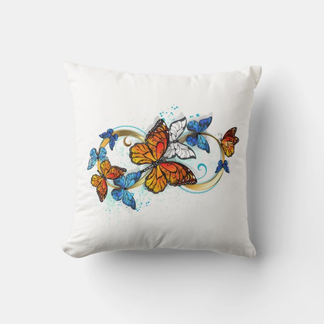 Cojín Decorativo Infinity of Monarch Butterflies (Anverso)
