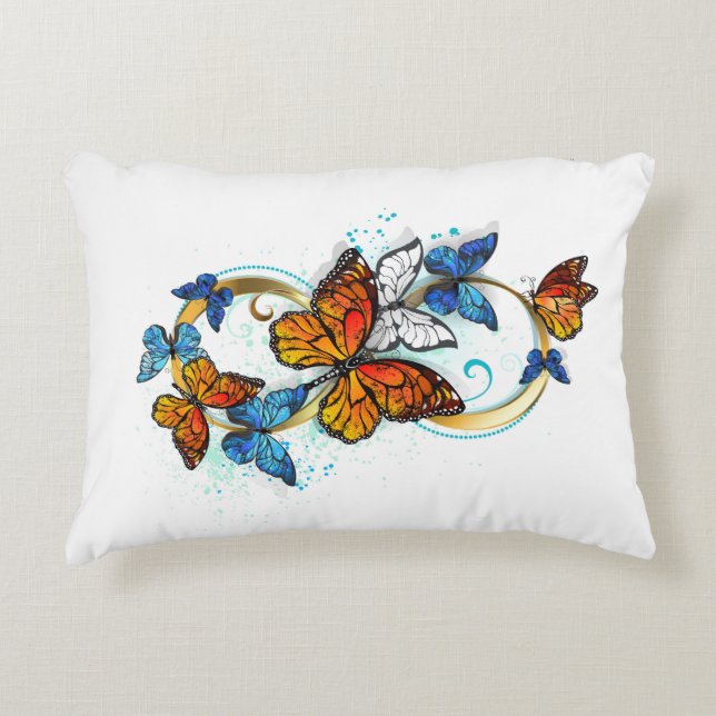Cojín Decorativo Infinity of Monarch Butterflies (Anverso)