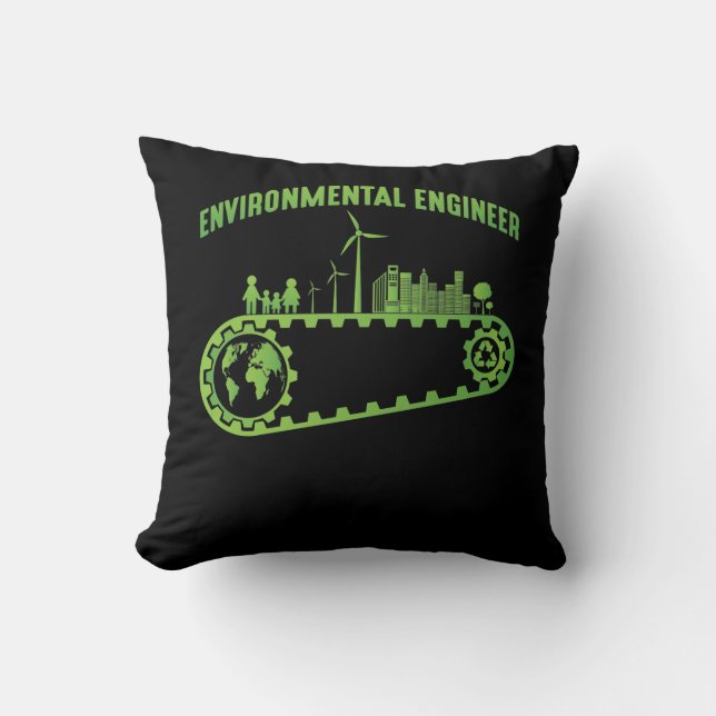 Cojín Decorativo Ingeniería ambiental (Anverso)
