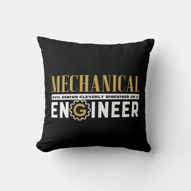 Cojín Decorativo Ingeniero Geek Funny Estudiante de Ingeniería Mecá (Anverso)