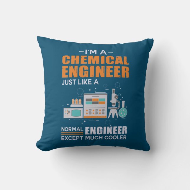 Cojín Decorativo Ingeniero Soy Ingeniero Químico (Anverso)