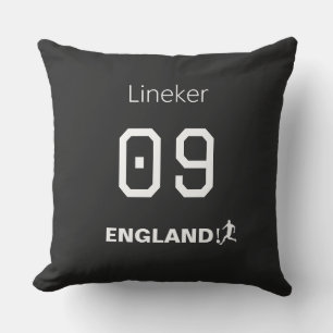 Cojín Decorativo Inglaterra Fútbol Nombre Número Personalizado Blan