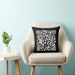 Cojín Decorativo Ingrese URL y cree un código QR escaneable Blanc