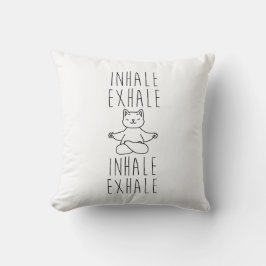 Cojín Decorativo inhale Exhale yoga cat
