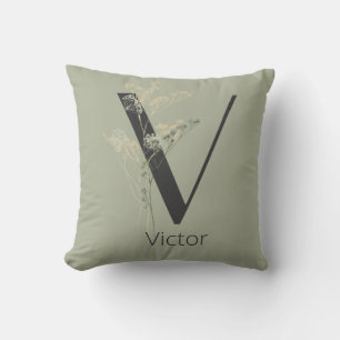 Cojín Decorativo Inicial con nombre personalizado Color suave de la