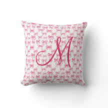 Inicial de Monograma con Lazo Rosa Estética Coquet