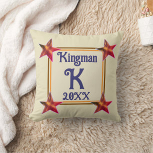 Cojín Decorativo Inicial de Monograma Estrella Boda Nuevo Hogar Rec