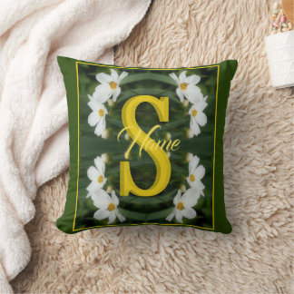 Cojín Decorativo Inicial de monograma personalizado Nombre Arte de