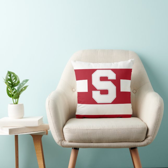 Cojín decorativo inicial del Personalizado rojo de (Silla)