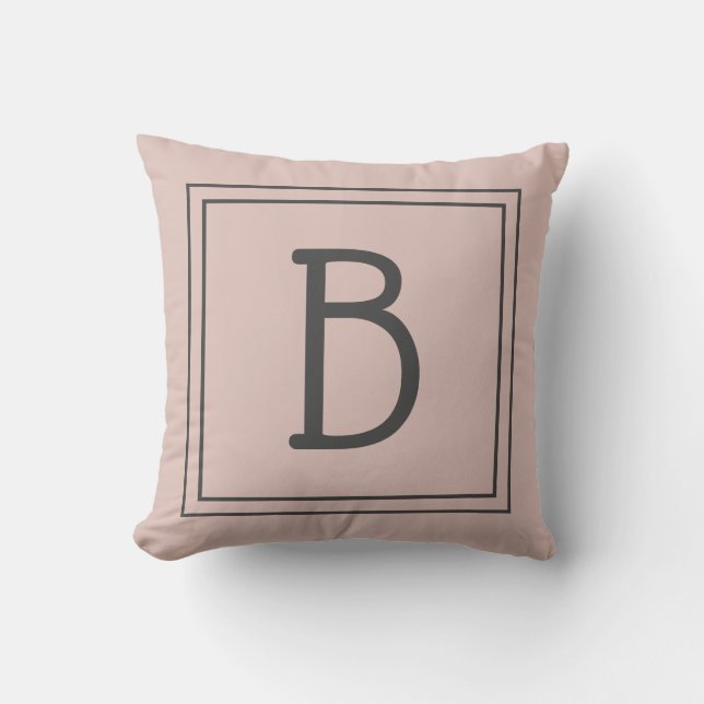 Cojín Decorativo Inicial Monogramática Personalizada de Moda Rosa G (Anverso)