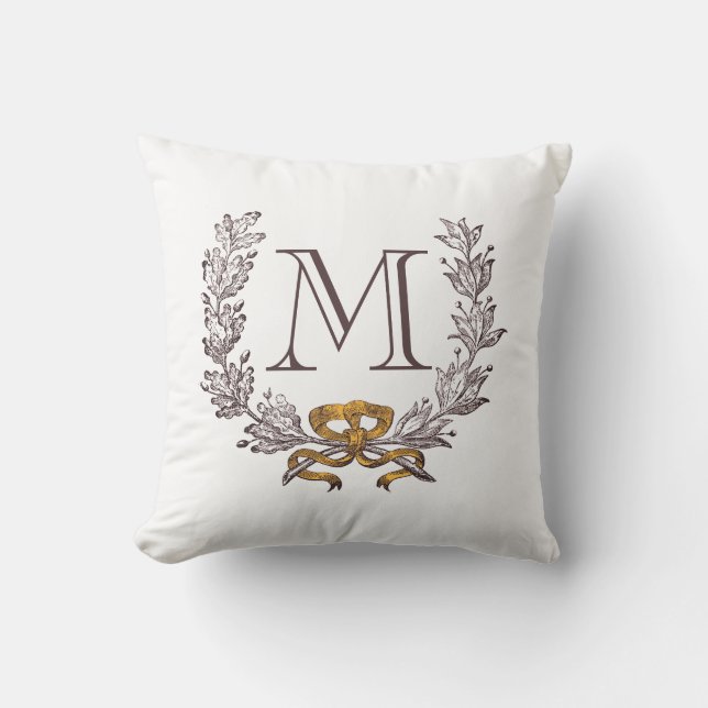 Cojín Decorativo Inicial personalizada guirnalda del monograma del (Anverso)